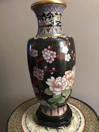 Cloisonne vase bronze emaux - cloisonne,
