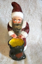 Pere Noel  ancien papier mache  23 cm CONTENANT BONBON candy box  Santa  Claus