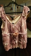 New VENEZIA WOMAN'BLOUSE STRETCH PINK FLORAL SLEEVELESS SZ 22/25