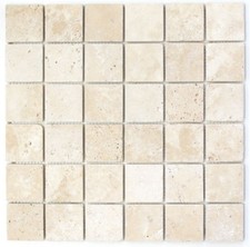 Mosaïque carreau travertin pierre naturelle beige Chiaro 43-46048_f | 10 plaques