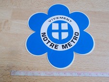 Autocollant vintage MÉTRO MARSEILLE - VIVEMENT NOTRE MÉTRO