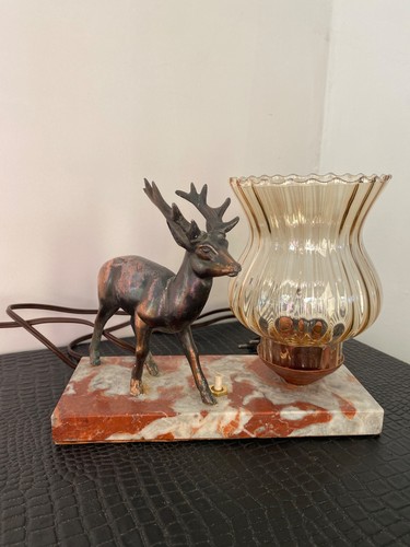 Lampe art déco avec - lampe, cerf