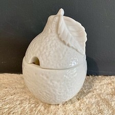 Confiturier / Moutardier / Boîte Epices Forme Citron Pot En Porcelaine Blanche