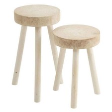 Lot de 2 Tabourets en Bois