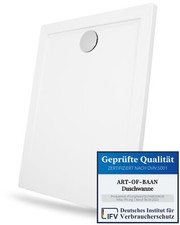 Très Plat Receveur de Douche Bac Blanc 100 x 80 3,5 Plat Complet Set