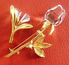 LOT Bijoux dorés Broches FANTAISIE SWAROVSKI CRISTAL Gilded JEWELRY Brooches