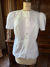 Ancien chemisier en coton caraco paysan, folklore