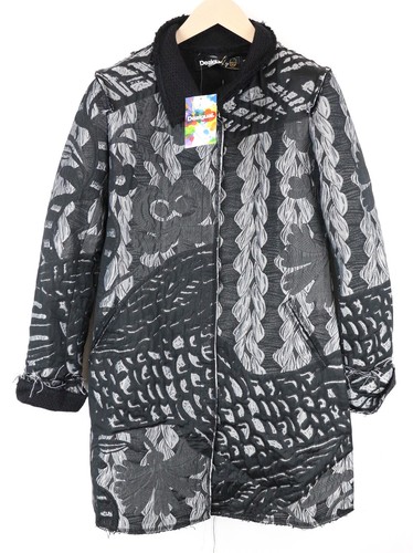 Desigual womens coat eu38 gray - womens,