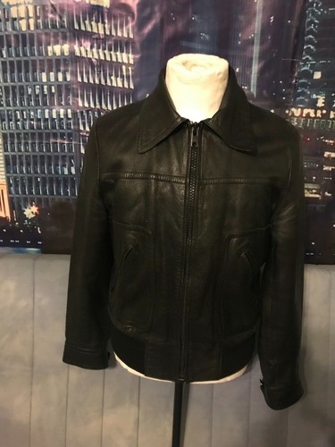 Blouson noir cuir - noir, en