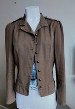 Veste Femme Coton  Beige Avec Jolis boutons dorés 38 Blouson Jean 