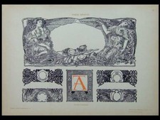 GRAPHISME ART NOUVEAU -1910- LITHOGRAPHIE, ANGIOLIO D'ANDREA, TYPOGRAPHIE