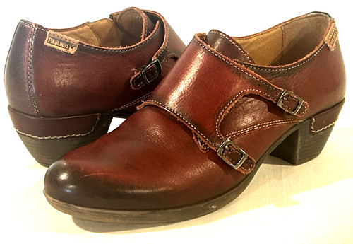 Pikolinos burgundy leather - burgundy,
