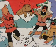 d'après HERGÉ TINTIN AU PAYS DES SOVIETS Très rare document d'imprimerie NEUF