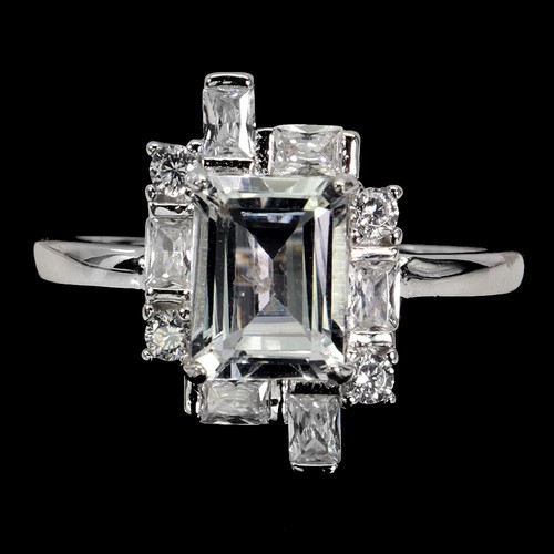 925 bague argent octogone - en,