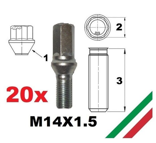 Kit vis coniques 14x1 - coniques, 14x1.5