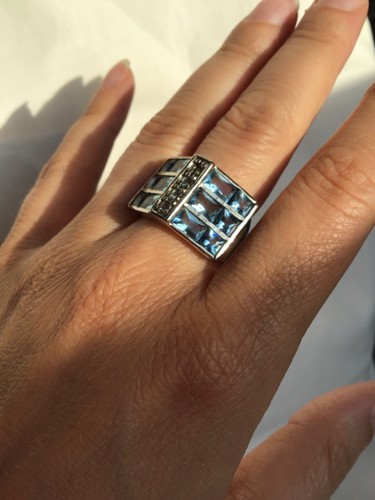Grosse bague argent 925 topaze - 925,