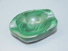 -ANCIEN CENDRIER en MALACHITE PIERRE VERITABLE COLLECTION VITRINE BIJOUX    D