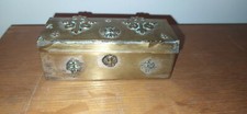 Rare boite à timbre ancienne en cuivre laiton à restaurer  Croix de Lorraine 