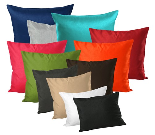 Housse coussin satinée uni - coussin,