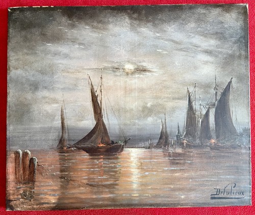 Ancien tableau xix marine mer - marine,