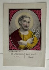IMAGE RELIGIEUSE SAINT JOSEPH LITHO DE GANGEL DIDION A METZ   14/20 CM