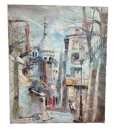 Huile sur toile représentant