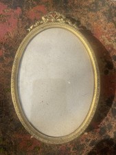 Cadre ancien - Ovale - Laiton doré – Style Louis XVI - Ruban – début XXème