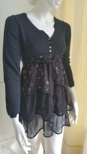 Robe tunique ddp noir motif
