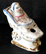 ancien repose porte-plume, encrier en biscuit émaillé enfant, poussette de parc