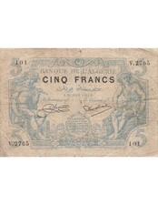 Algérie 5 Francs - 26-04-1924