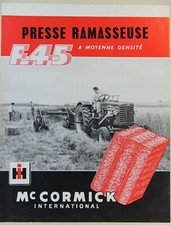 prospectus brochure mac cormick International F.45 presse ramasseuse tracteur