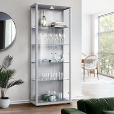 K-Möbel vitrine en verre 2 portes (176 x 67 x 33 cm) étagère armoire ESG...