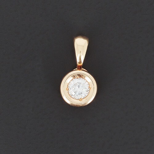 Pendentif solitaire or - solitaire, en
