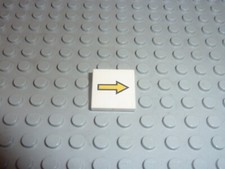 LEGO ESPACE Space white tile 3068bp08 with arrow pattern / 6542 6990 6932 6972