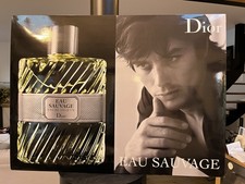 CHRISTIAN DIOR Eau Sauvage Grand Panneau Publicitaire / Alain Delon  105 x 77 cm