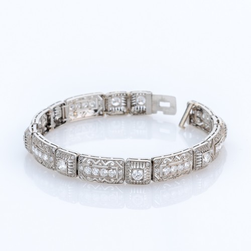 Art deco bracelet - bracelet, (platinum)