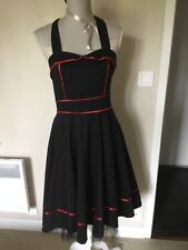 MAGNIFIQUE ROBE GOTHIQUE T 38 DOS NU ROCKABILLY ROUGE ET NOIRE COUNTRY RÉTRO