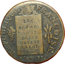 #16530 - 1 sol aux balances 1793 AA Metz table très lisible TTB