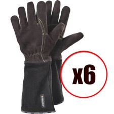 Lot de 6 paires de gants de soudure anti chaleur en cuir fleur caprin Tegera EN