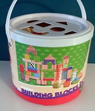 seau 50 blocs en bois - jeu de construction - proche neuf