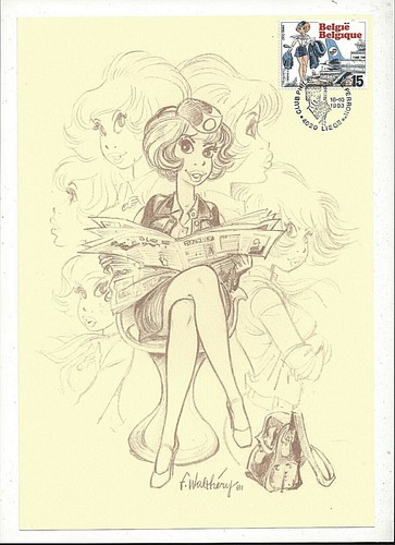 Walthery natacha ex libris - walthery, (ex-libris