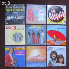 Reste : 3 LOTS de 9 DISQUES VINYLES  45 T - VINTAGE - Au CHOIX - BE