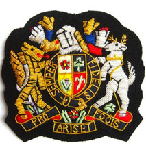 INSIGNE DE LUXE MODE LINGOTS DORÉS BRODÉ FAIT MAIN PRO ARISET FOCIS CREST