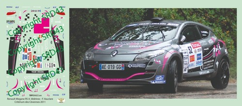 Decals renault megane - decals, 1/43