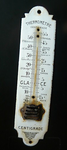 Ancien thermomètre émaillée - ancien,
