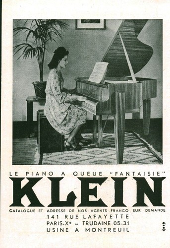 Publicité ancienne piano