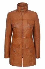 Manteau En Cuir Zippé Tan