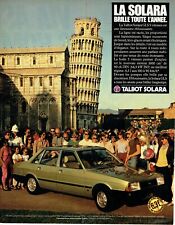 Publicité Advertising 079  1981  Talbot Solara  GLS  Tour de Pise