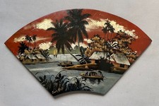 Scène de pêche, laque