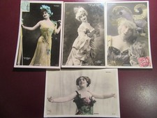 LOT DE 4 CARTES POSTALES FANTAISIE - " CELEBRITES "